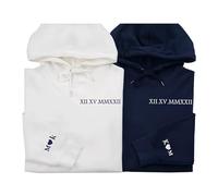 Custom Embroidered Roman Numeral Hoodies,Custom Hoodies Design Your Own, Couples Hoodies Special Day Date,Matching Hoodies For Couples,Wedding Day Anniversary Birthday Valentines Day Couples Gift