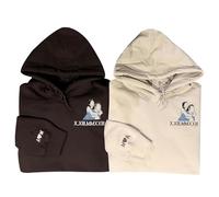 Custom Embroidered Roman Numeral Hoodies - Matching Couples Hoodies for Special Days - Personalized Anniversary, Wedding, Birthday Gift with Initials/Date on Sleeve