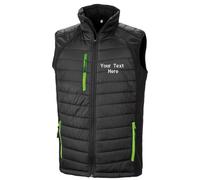 Custom Embroidered Text Result Core Compass Padded Softshell Gilet Bodywarmer