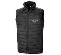 Custom Embroidered Text Result Core Compass Padded Softshell Gilet Bodywarmer