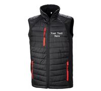 Custom Embroidered Text Result Core Compass Padded Softshell Gilet Bodywarmer