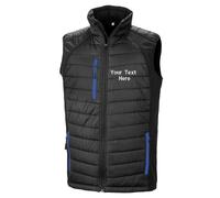Custom Embroidered Text Result Core Compass Padded Softshell Gilet Bodywarmer