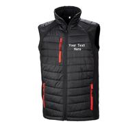 Custom Embroidered Text Result Core Compass Padded Softshell Gilet Bodywarmer