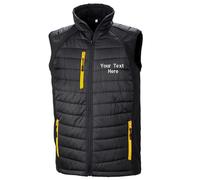 Custom Embroidered Text Result Core Compass Padded Softshell Gilet Bodywarmer