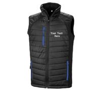 Custom Embroidered Text Result Core Compass Padded Softshell Gilet Bodywarmer