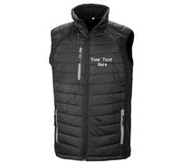 Custom Embroidered Text Result Core Compass Padded Softshell Gilet Bodywarmer