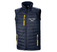 Custom Embroidered Text Result Core Compass Padded Softshell Gilet Bodywarmer