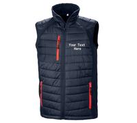Custom Embroidered Text Result Core Compass Padded Softshell Gilet Bodywarmer