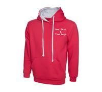 Custom Embroidered Your Text Un ontrast Hooded Sweatshirt Unisex Sports Gym