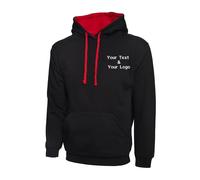 Custom Embroidered Your Text Un ontrast Hooded Sweatshirt Unisex Sports Gym