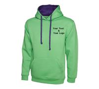 Custom Embroidered Your Text Un ontrast Hooded Sweatshirt Unisex Sports Gym
