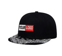 Custom Embroidery Mens Snapback Baseball Cap Hip Hop Style Flat Visor Adjustable Outdoor Cap Unisex Adjustable Breathable