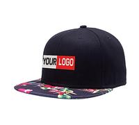 Custom Embroidery Mens Snapback Baseball Cap Hip Hop Style Flat Visor Adjustable Outdoor Cap Unisex Adjustable Breathable