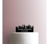 Custom Engaged in New York Skyline Date Acrylic Cake Topper 3mm Thick Premium Laser Cut Cake Decoration for Birthday, Wedding, Baby Shower & Party Cakes Durable Reusable