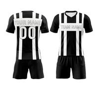 Custom England/Newcastle/Scotland Football Kits for Men Boys,Personalised Add Team Name Number Logo Soccer Shirts and Shorts,24-25 Football Jersey Black