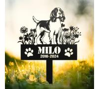 Custom English Springer Spaniels Memorial Stake, Metal Pet Grave Marker | Memorial Plaques for Outdoors, Dog Memorial Gifts for Loss of Dog, Garden Decor, Grave Decorations for Cemetery, Grave Marker