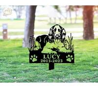 Custom English Springer Spaniels Memorial Stake, Metal Remembrance Stake | Memorial Plaques for Outdoors, Dog Memorial Gifts for Loss of Dog, Garden Decor, Grave Decorations for Cemetery, Grave Marker