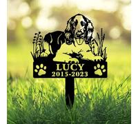 Custom English Springer Spaniels Memorial Stake, Metal Stake, Sympathy Sign | Memorial Plaques for Outdoors, Dog Memorial Gifts for Loss of Dog, Garden Decor, Grave Decorations for Cemetery, Grave Marker