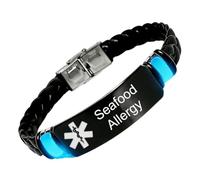 Custom Engrave Medic ID Bracelet Glow in the Dark Personalised Silicone Medical Alert Identification Wristband for Food Drugs Allergies, Epilepsy, Diabetic, Condition Reminder for Daily Ice