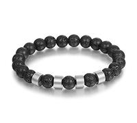 Custom Engraved 2-4 Name Chakra Bracelets for Women Men Energy Bangle Bracelet Adjustable 8 mm Healing Stone Lava Rock Beads Tiger Eye Black Kambaba Jasper Bracelets 21 cm 19.5 cm