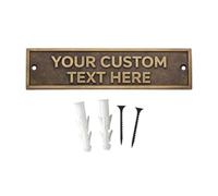 Custom Engraved Antique Style Brass Name Plaque Plate for Door, Wall or Desk | Personalised Metal Sign for Home, Office, Memorial, Business Identification (22 x 5 cm)