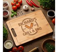Custom Engraved Cutting Board for Men & Women, Personalized BBQ Gift for Dad, Husband, Grill Master, Great for Birthday, Father's Day, or Christmas