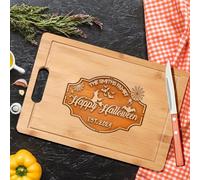 Custom Engraved Cutting Board with Name - Personalized Charcuterie and Cheese Block, Halloween Kitchen Gift for Family, Parents, or Friends