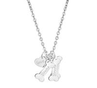 Custom Engraved Dog Bone Necklace for Remembrance - Personalized Pet Memorial Jewelry with Name and Paw Print, Sympathy Gift for Dog Mom, Heartfelt Bone Necklace to Honor Your Beloved Pet
