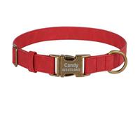Custom Engraved Dog Collar Personalized PU Leather Dog Collar Padded Pet ID Collar(Red 2,M)