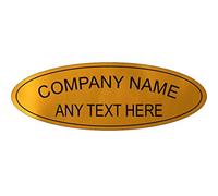 [Custom] Engraved Gold name badge oval engraved 90mm x 30mm with border lnb3