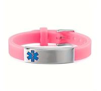 Custom Engraved Medical Alert ID Bracelet Glow in The Dark, Nighttime Personalised Name ICE Penicillin Food Allergy Awareness Silicone Strap Wristband, Complimentary Engraving Medic Jewellery