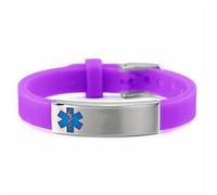 Custom Engraved Medical Alert ID Bracelet Glow in The Dark, Nighttime Personalised Name ICE Penicillin Food Allergy Awareness Silicone Strap Wristband, Complimentary Engraving Medic Jewellery