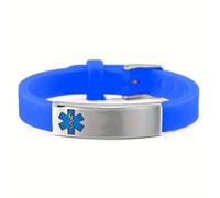 Custom Engraved Medical Alert ID Bracelet Glow in The Dark, Nighttime Personalised Name ICE Penicillin Food Allergy Awareness Silicone Strap Wristband, Complimentary Engraving Medic Jewellery