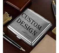 Custom Engraved Metal Cigarette Case, Personalized Cigar Box Holder, Stainless Steel Smoker’s Accessory for Groomsmen, Best Man, Husband, Christmas or Retirement Gifts