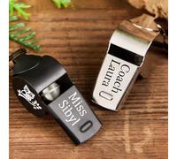 Custom Engraved Metal Whistle, Loud Sports Whistle With Logo, Coach Gift Referee Present Survival Kit Gear, Team Building Event Favor