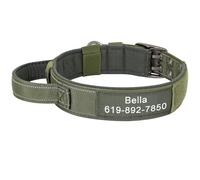 Custom Engraved Military Dog Collars Personalized Military Tactical Dog Collars Nylon Dog Collars Adjustable Medium And Large Dog German Shepherd Labrador French Bulldog Collars,green,XL