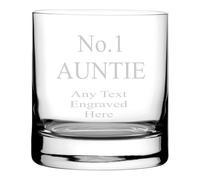 [Custom] Engraved NO1 Auntie Whisky/Whiskey Mixer Glass WG51 in Silk Lined Gift Box [Custom]