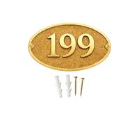 Custom Engraved Oval Brass Plaque Sign - Personalised Door Number Name Plate for Home Office Hotel School Memorial Gift Anniversary 8th Wedding Brass Signage Plate.