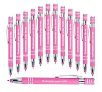 Custom Engraved Personalized Ergonomic Non-Slip Grip Area Black Ink Metal Ballpoint Pen Set - 24PC