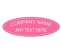 [Custom] Engraved Pink Name Badge Oval Engraved 90mm x 30mm with Border