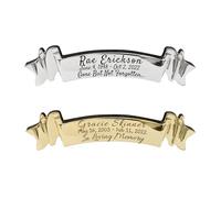 Custom Engraved Ribbon Adhesive Plaque - Chain Free Urn Plate & Engraved Urns for Ashes Adult Male & Urns for Human Ashes Adult Female - Patent Pending (Scrolling Ribbon)