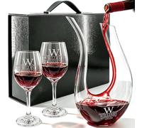 Custom Engraved Wine Decanter Set - Personalized U-Shaped Swan Wine Carafe, Hand Blown Wine Aerator, Gift for Father's Day & Birthday