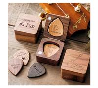 Custom Engraved Wooden Guitar Picks, 3 Pack Electric Guitar Picks, Personalized Guitar Picks Personalized and Customizable Holiday Gifts (Box*1 Guitar Picks*3),B