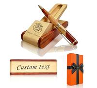 Custom Engraved Wooden Pen Set, Personalized Ballpoint Pen for Men Women, Executive Gift for Birthday Christmas Graduation Teacher Boss (Beech wood+ maple wood (two-tone))