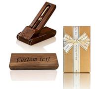 Custom Engraved Wooden Pen Set, Personalized Ballpoint Pen for Men Women, Executive Gift for Birthday Christmas Graduation Teacher Boss (Walnut color)