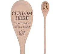 Custom Engraved Wooden Spoon, Personalised Mixing Beechwood Baking Cooking Spoon, Utensil Gift for Mother's Day Birthday Housewarming, Engagement Bridal Shower Decor, Wedding Party Favor
