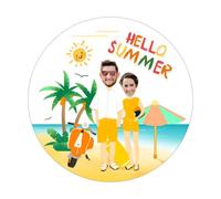 Custom Envelope Stickers Cartoon Wedding Stickers Personalized Photo Stickers Bride and Groom Image Label Candy Gift Sticker DIY Decor 96 Pcs (E,4.5cm/1.8")