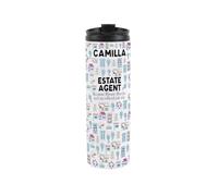 Custom Estate Agent Travel Mug - Personalised Realtor Property Sales Gift - Reusable Stainless Steel Vacuum-Sealed Double-Walled Travel Flask 500ml (16 fl oz)