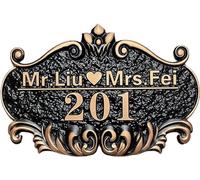 Custom European Style Retro Door Signs, Room Customized Number Plates, Address Numbers, Street Names, Number Plates, Customized Signs, Outdoor Wall Signs, Antique Bronze Logo Address Plate Doorplate