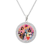 Custom Everyone Raises A Hand Picture Necklace Personalized Circle Chain Pendant Gold/Silver Photo Dog Tag Keepsake Necklaces Hip Hop Memorial Jewelry Gifts for Men Women, One Size, Titanium Steel